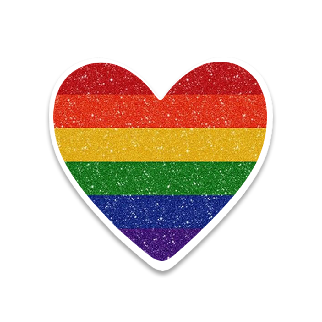 4 PACK LGBT Rainbow Flag heart waterproof Matte vinyl sticker paper LGBTQ Pride