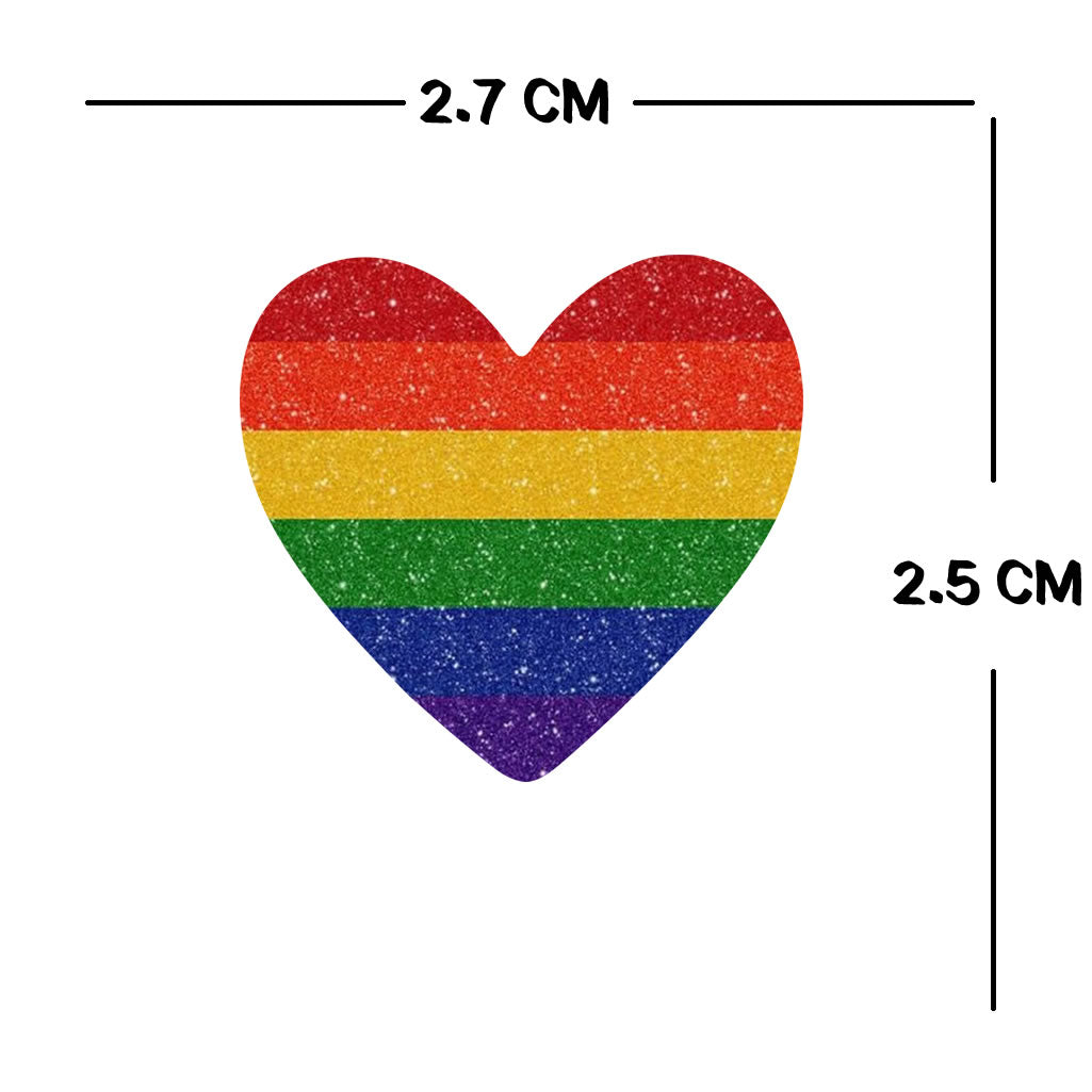 Set of 4 x LGBT rainbow Flag Heart Iron on Transfer for fabric gay pride love