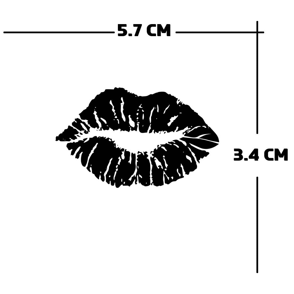 2 x BLACK Lips TEMPORARY TATTOO Love bite Kiss mark Valentines day