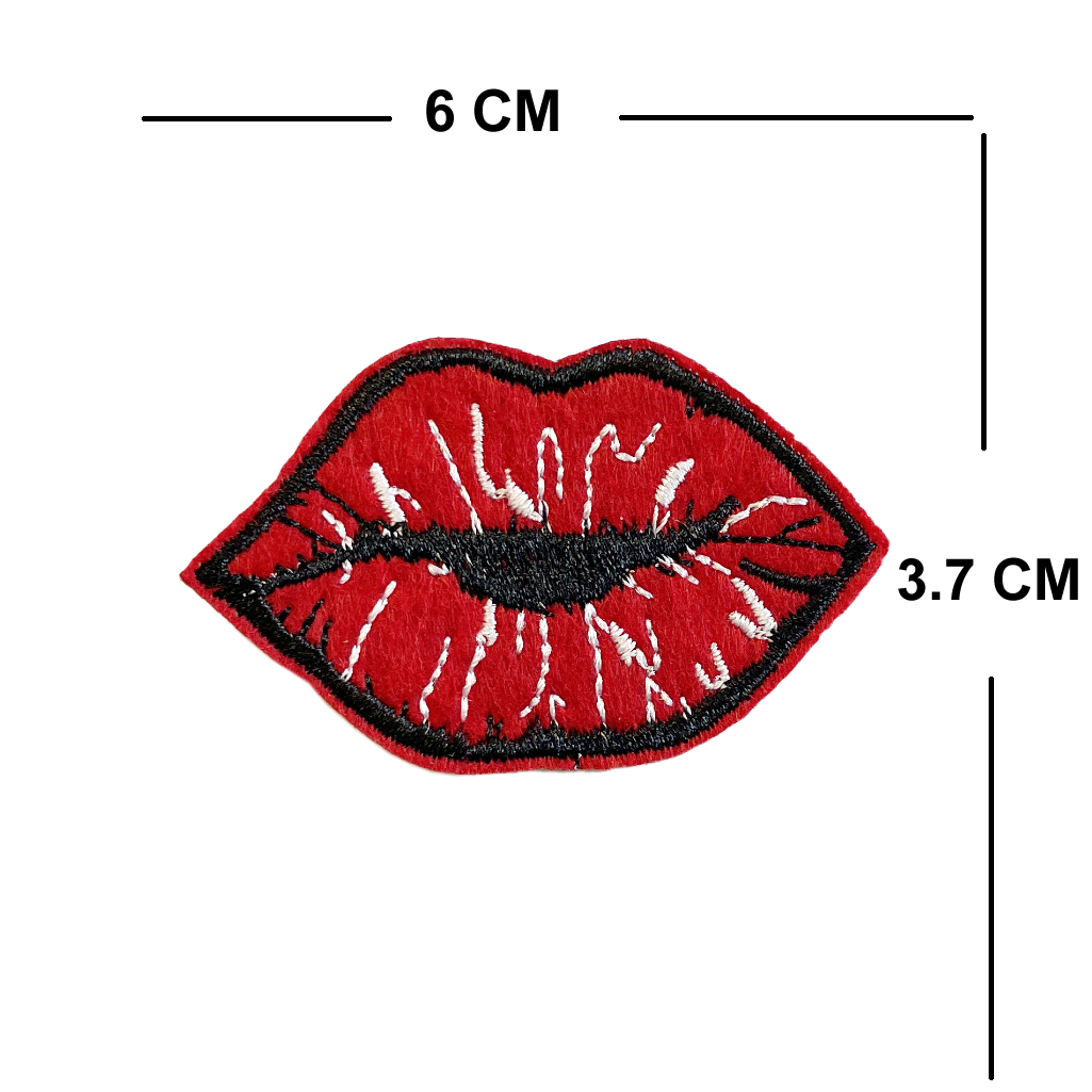 Lips Embroidery Patch Iron on or Sew on Love Kiss mark Valentines day