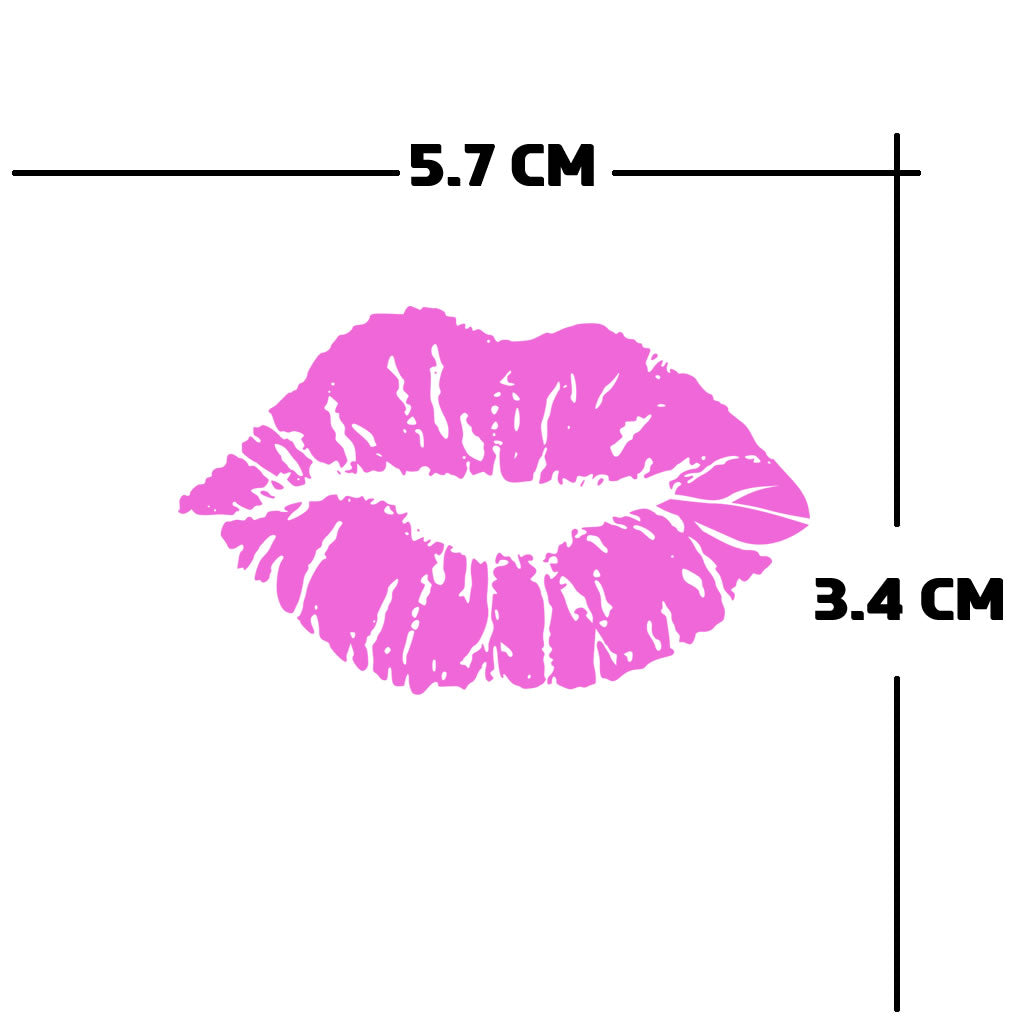 2 x PINK Lips TEMPORARY TATTOO Love bite Kiss mark Valentines day