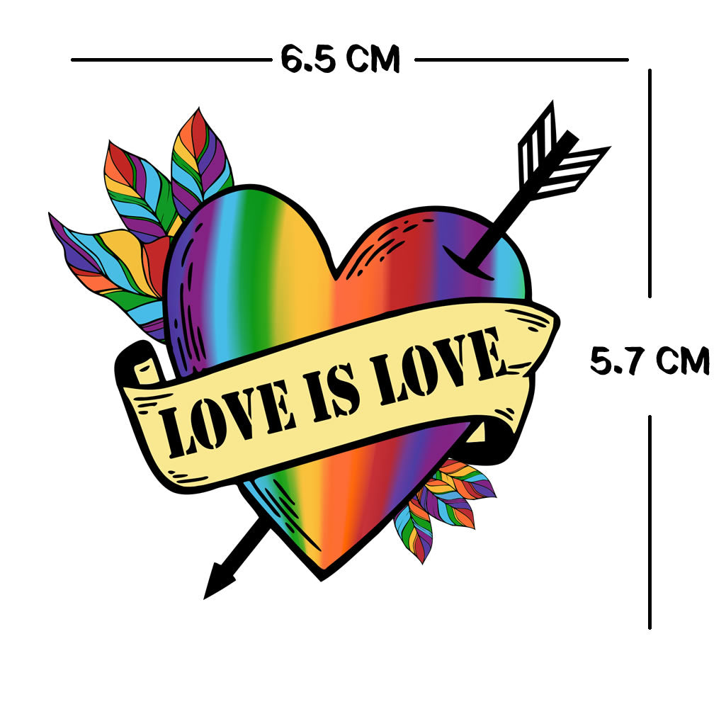 Love is Love Heart arrow TEMPORARY TATTOO LGBTQ Rainbow Gay pride LGBT