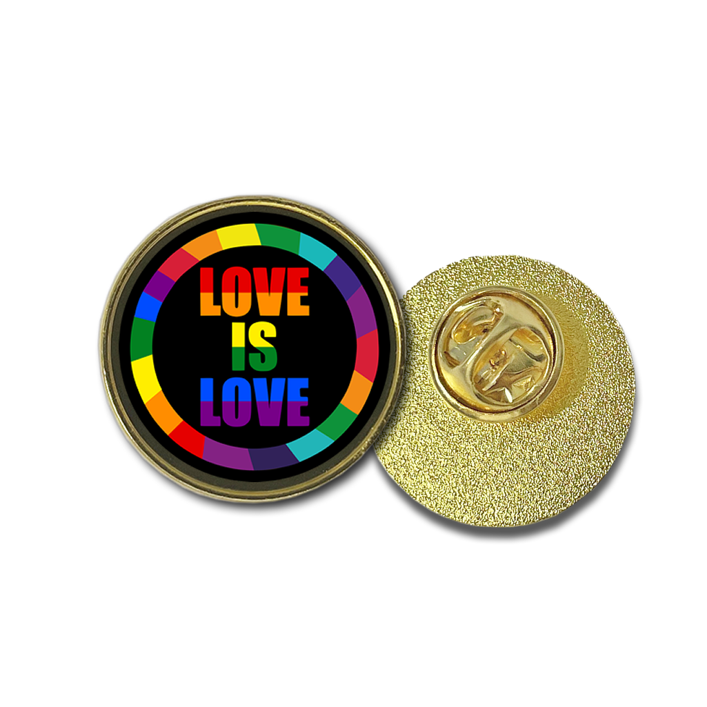 Love is love badge Metal pins emblem Pin symbol LGBT rainbow gay pride