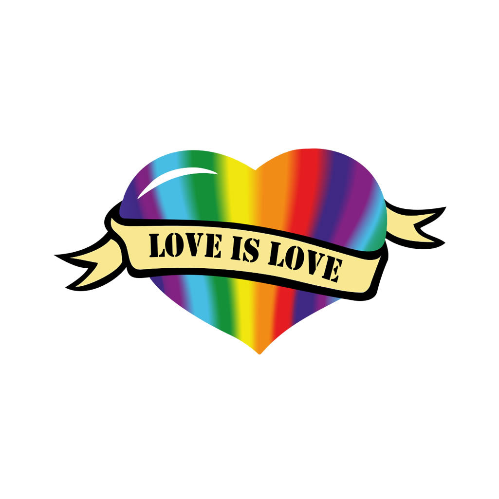 Love is Love Heart TEMPORARY TATTOO LGBTQ Rainbow Gay pride LGBT