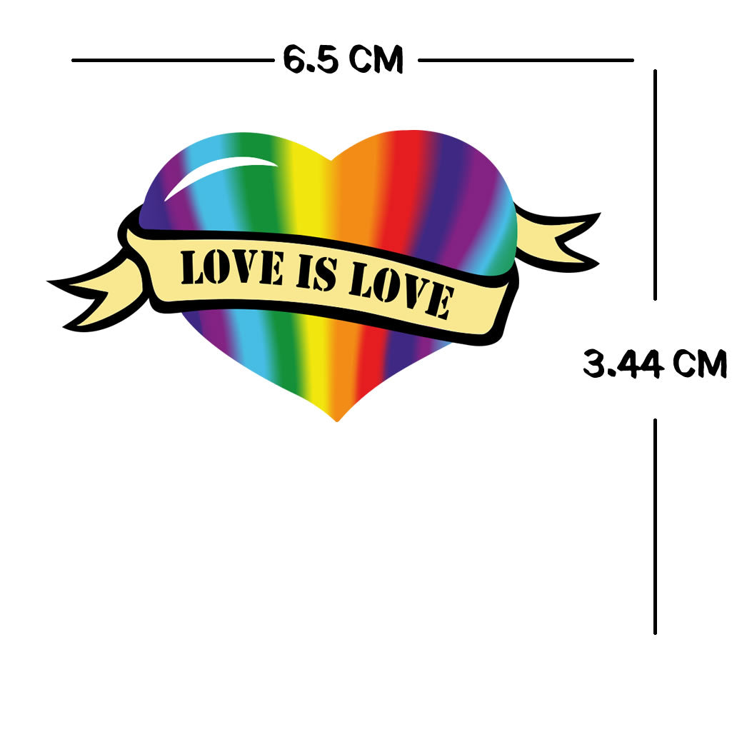 Love is Love Heart TEMPORARY TATTOO LGBTQ Rainbow Gay pride LGBT
