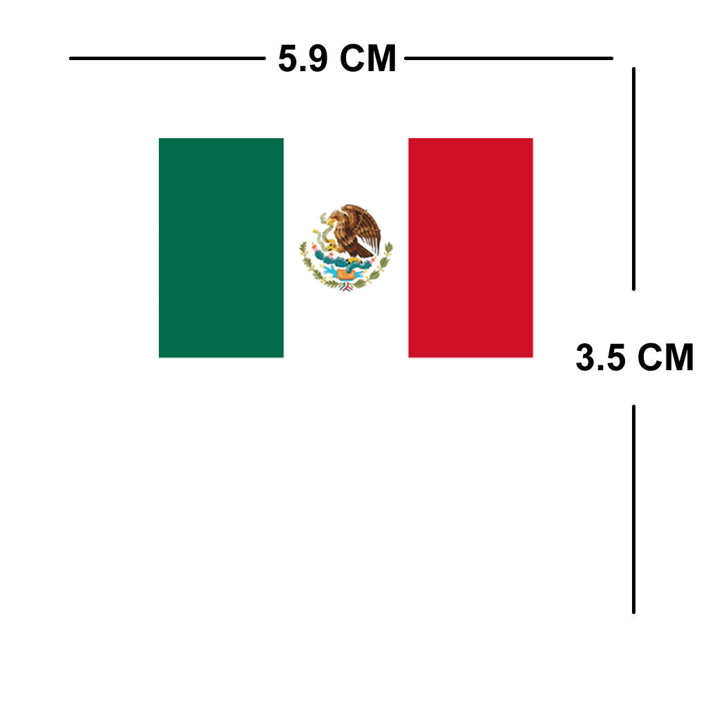 Set of 4 Mexico Flag Temporary Tattoo Waterproof Lasts 1 week Mexican