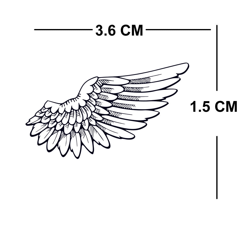 2 x mini Wings Semi Permanent Tattoo Waterproof Lasts 1 - 2 weeks angle wing