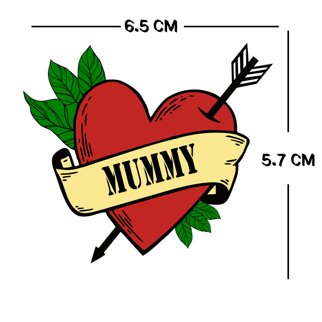 Mummy Heart arrow TEMPORARY TATTOO lasts a week mother's day mum mom mommy