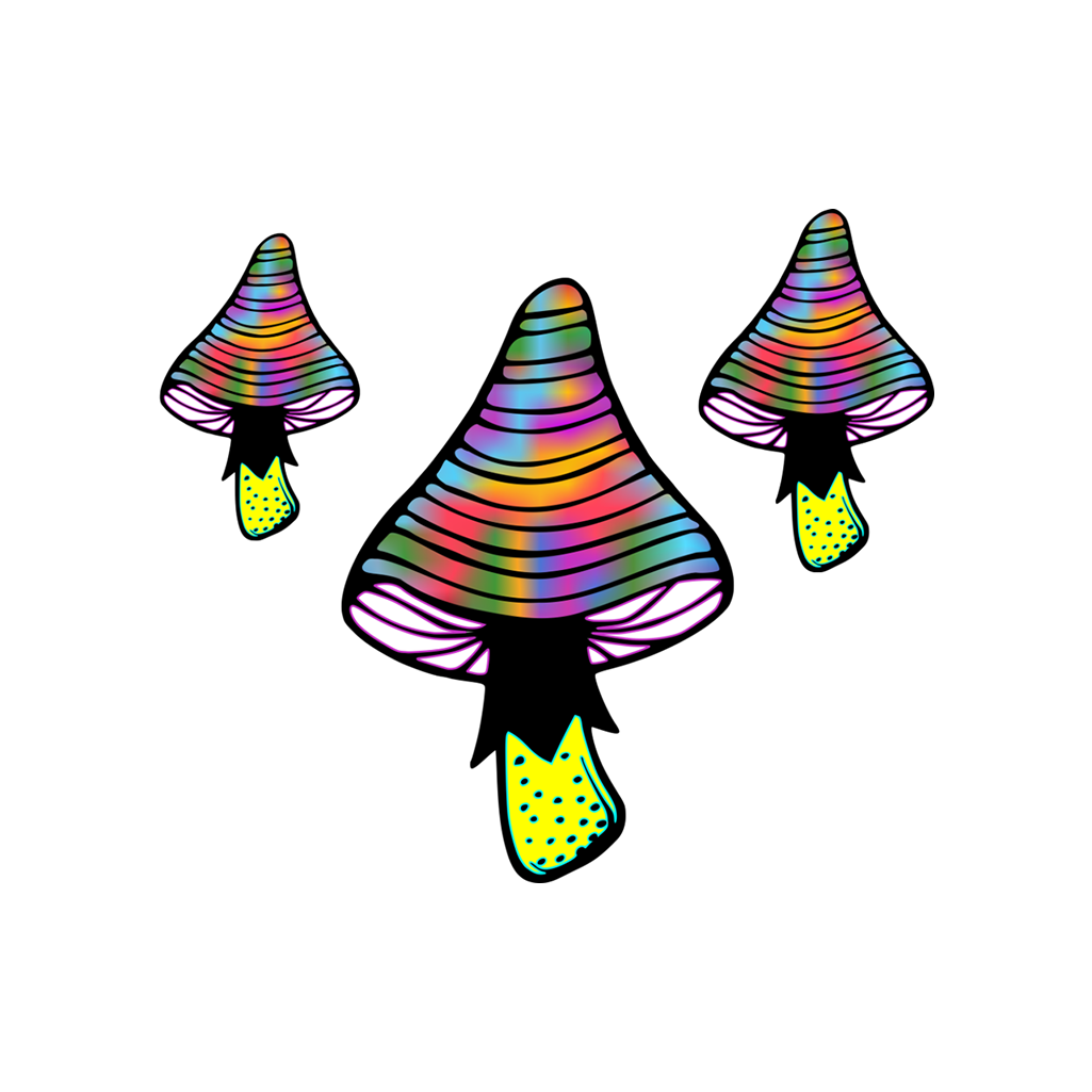 3 X MUSHROOMS Temporary Tattoo Body art magic