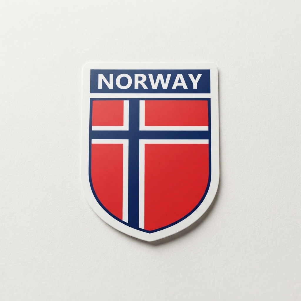 2 PACK Norway Flag crest waterproof Gloss vinyl sticker Norwegian Team