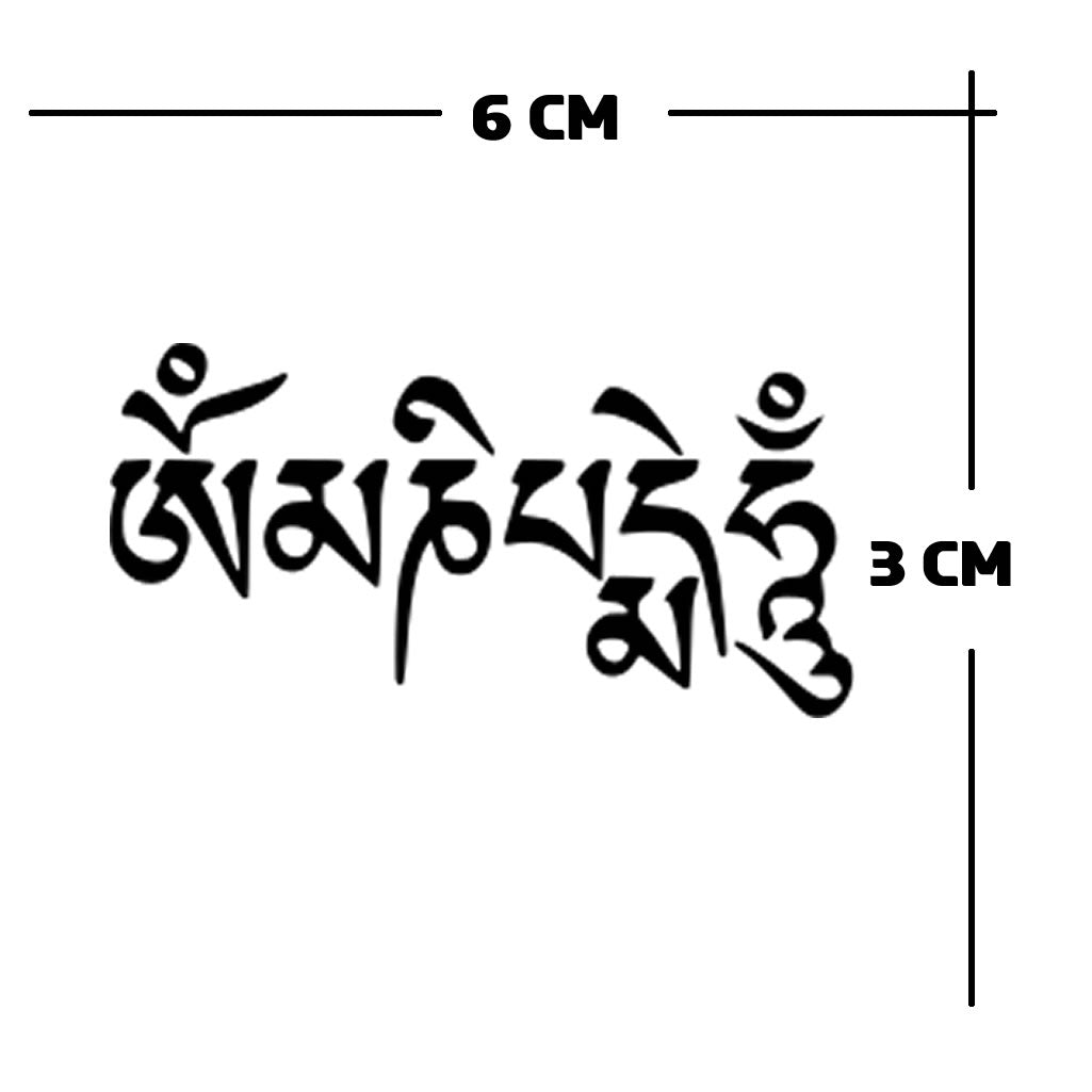 Om mani padme hum TEMPORARY TATTOO buddhist prayer mantra long lasting