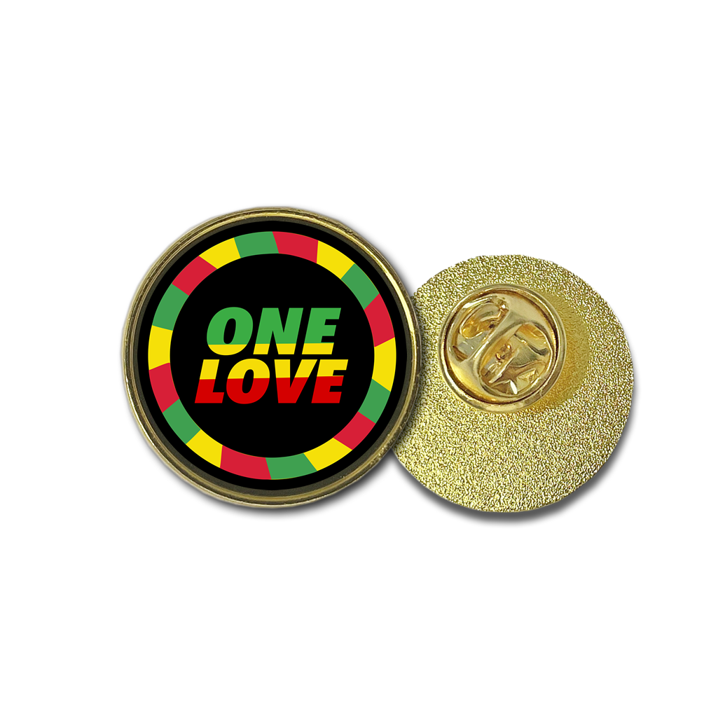 One Love Metal pins badge Rasta flag Pin Jamaica