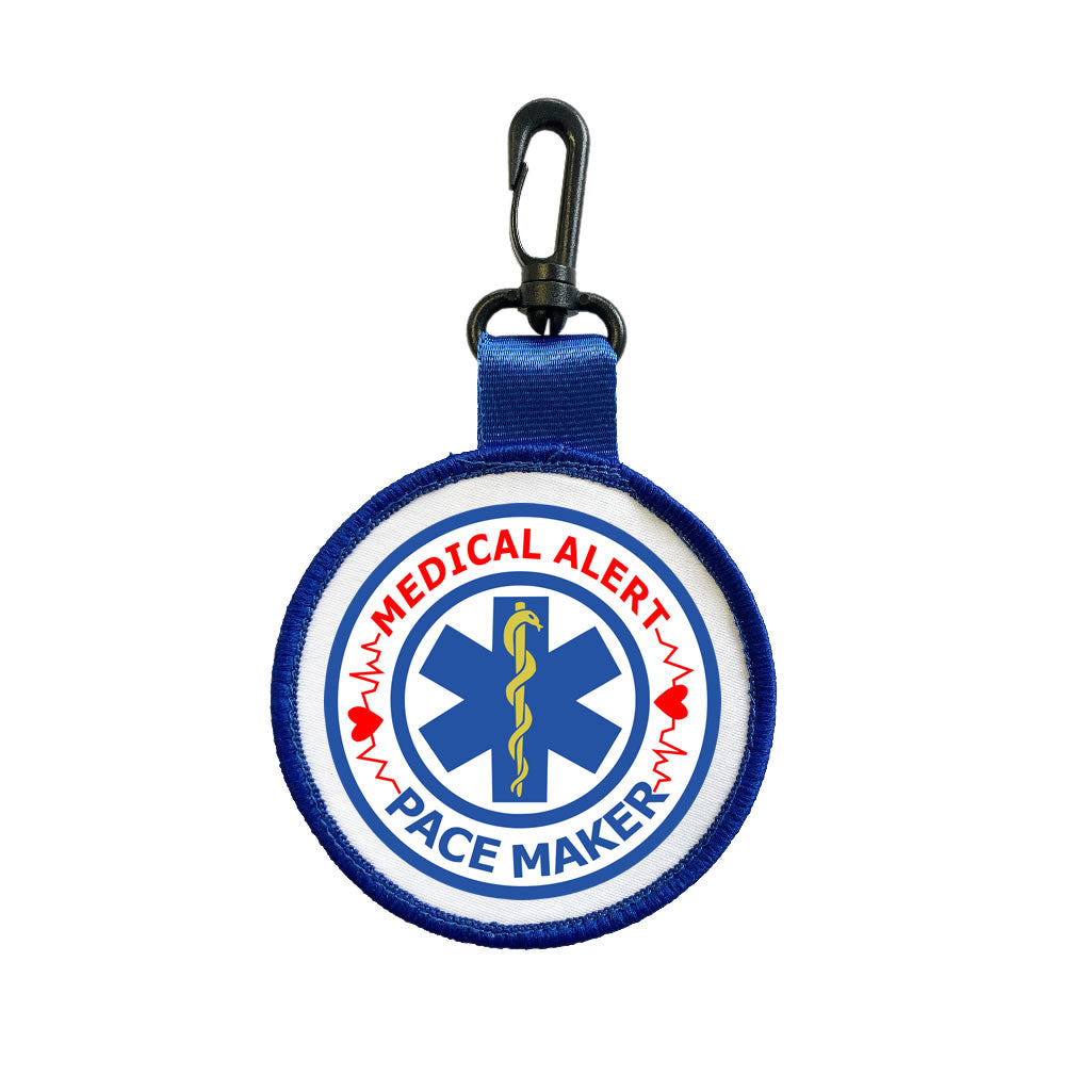 Medical Alert Pace Maker Luggage Tag Pull Bag Key Ring Keyring Heart patient