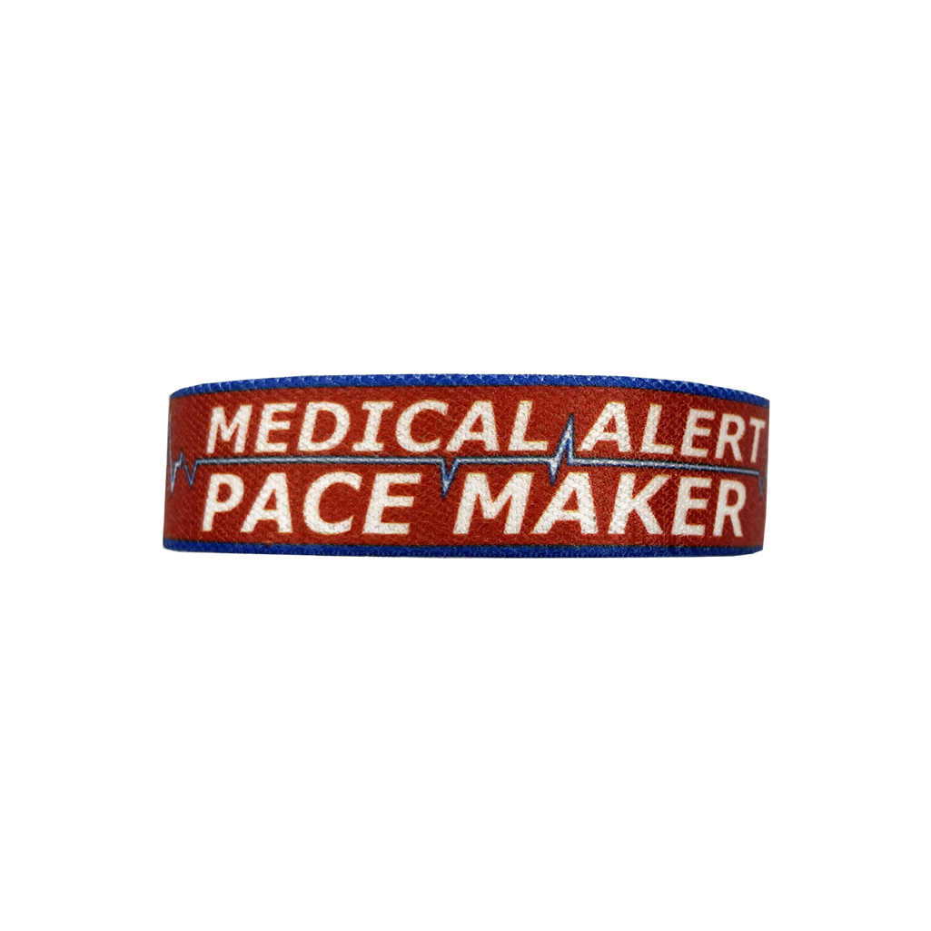 Set of Medical Alert Pacemaker elastic Wrist band wristband / Key tag gift heart Patient
