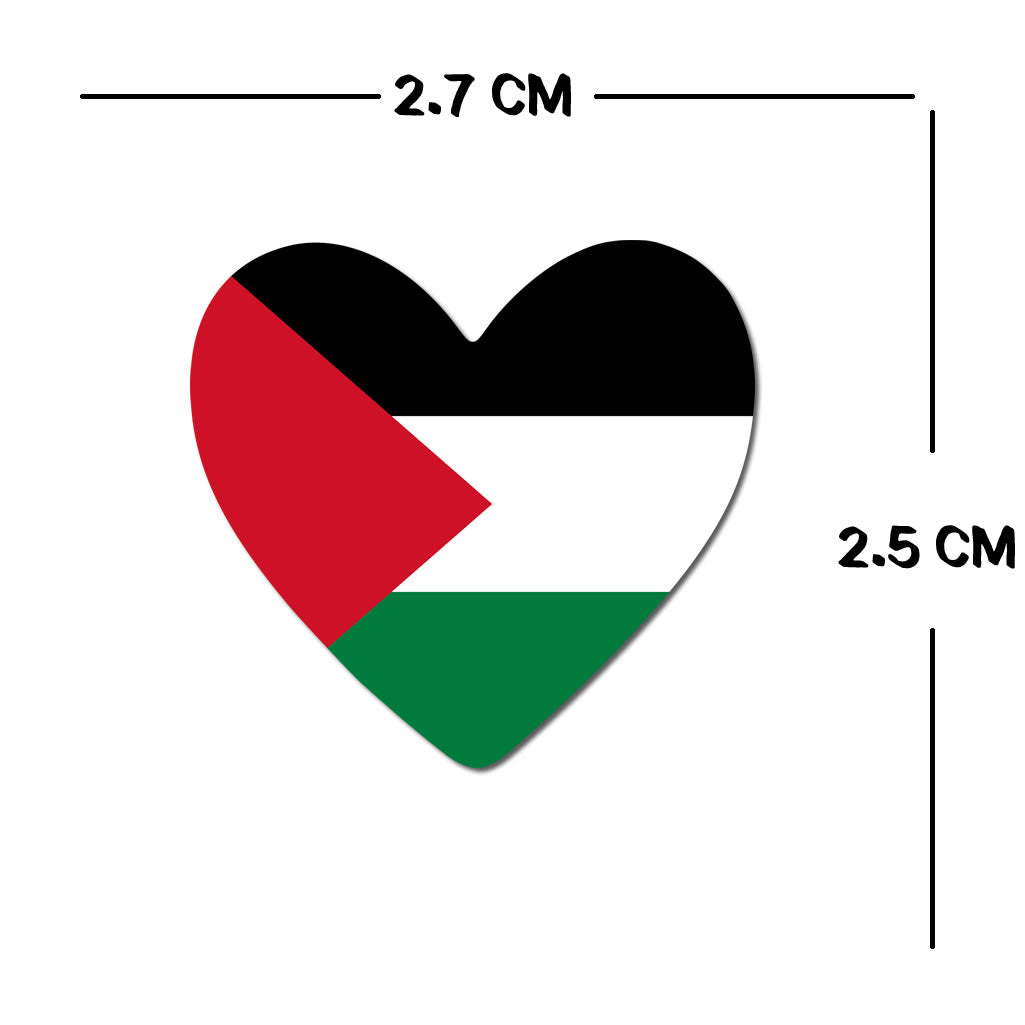 Set of 4 x Palestine Flag Heart Iron on Transfer for fabric Free Palestine
