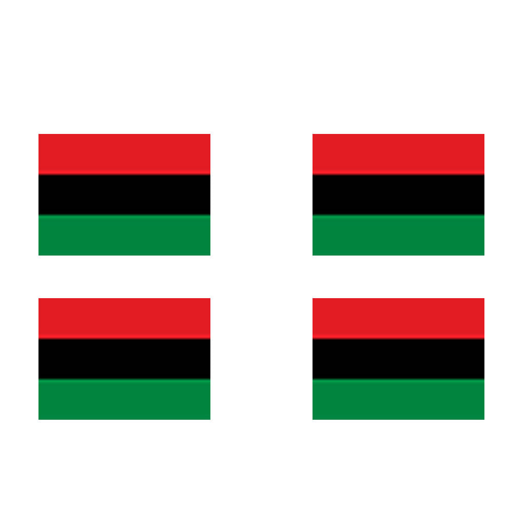 4 x Pan-Africa Flag Iron on Screen Print Transfers Pan African UNIA Flag