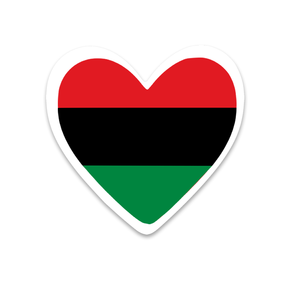 4 PACK Pan Africa Flag heart waterproof Matte vinyl sticker paper Pan African