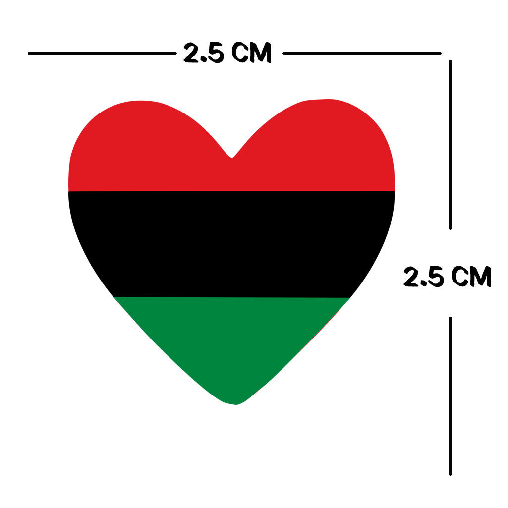 4 X PAN AFRICAN flag Heart Iron on transfer