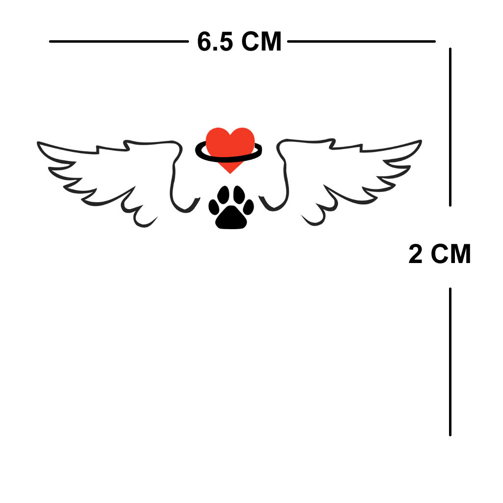 RIP Pet Angel wings Temporary Tattoo Body art in memory of love heart halo heven