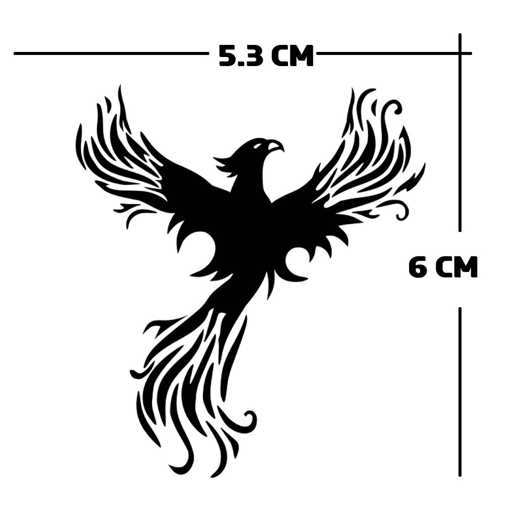 2 X PHOENIX prints TEMPORARY TATTOO long lasting waterproof