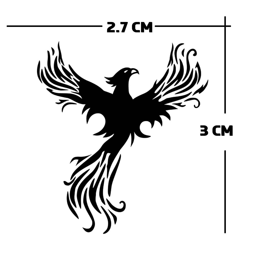 2 X PHOENIX prints TEMPORARY TATTOO long lasting waterproof