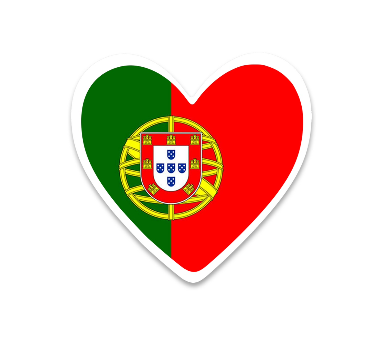 4 PACK Portugal Flag heart waterproof Matte vinyl sticker paper Portuguese team