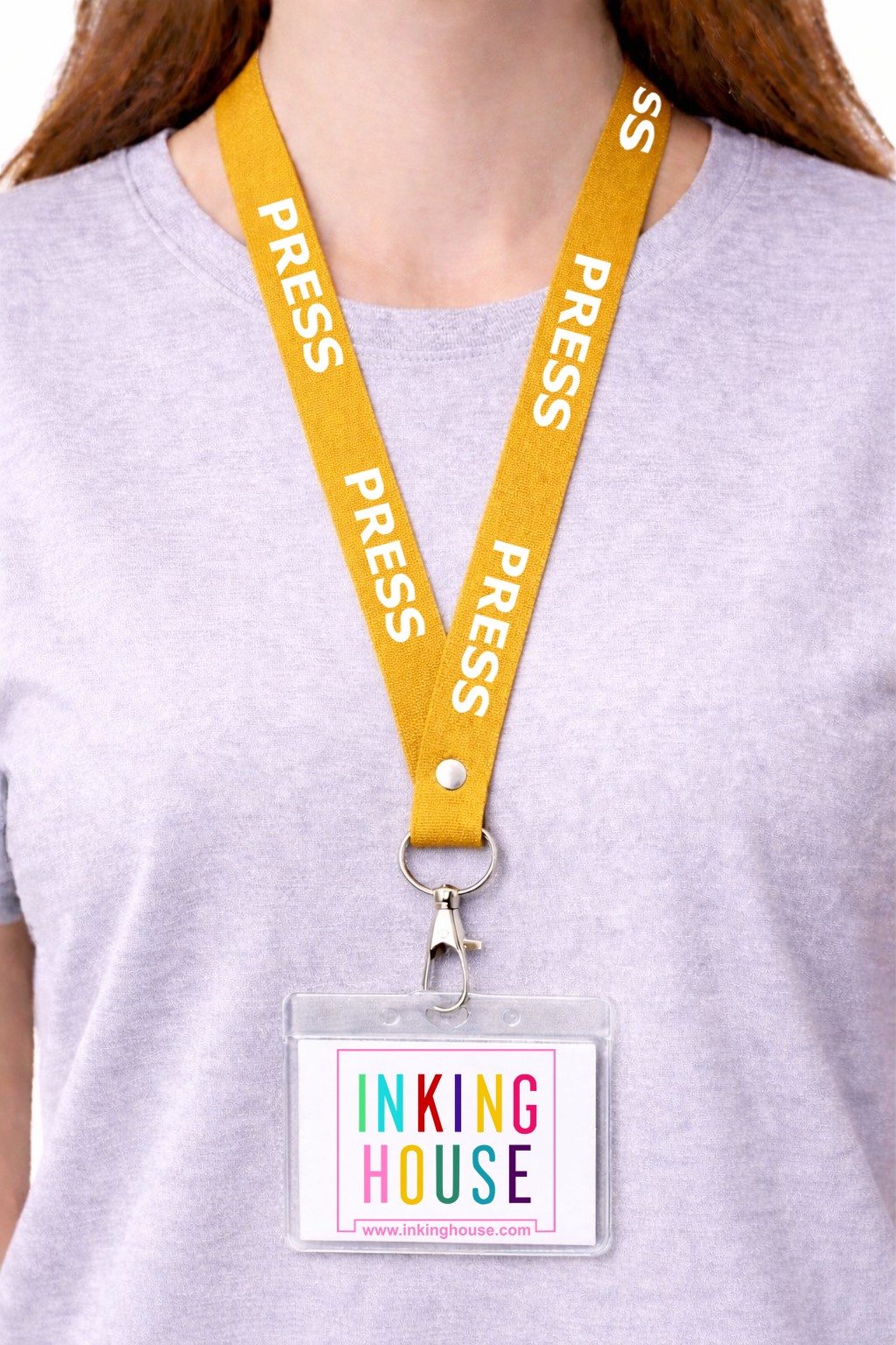 PRESS printed Lanyard - neck strap, ID HOLDER reporter