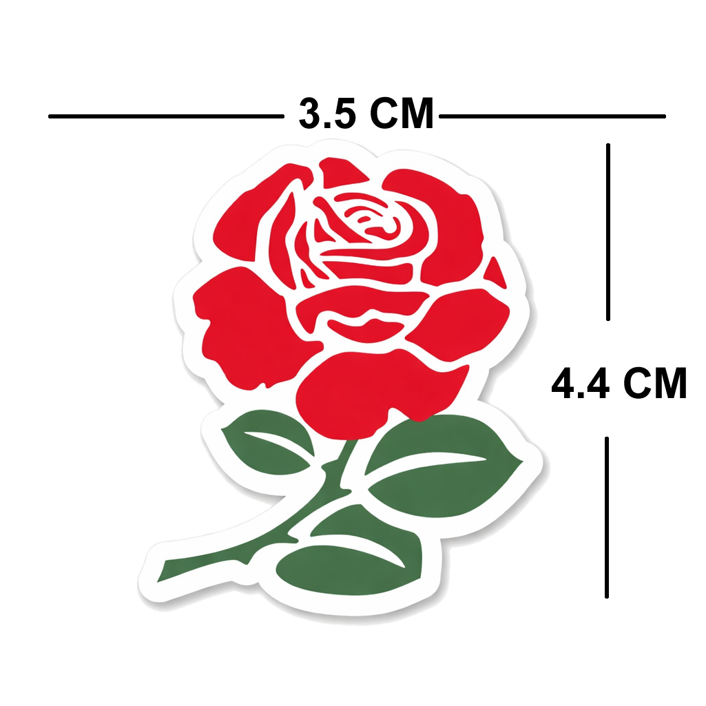 England Rose Vinyl Sticker label, Matte Waterproof,4 Pack, English rose, team