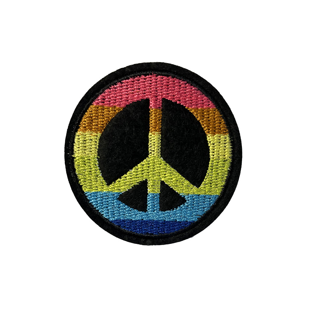 Rainbow Peace Embroidery Iron on or Sew on Patch lgbtq gay pride - Brand New