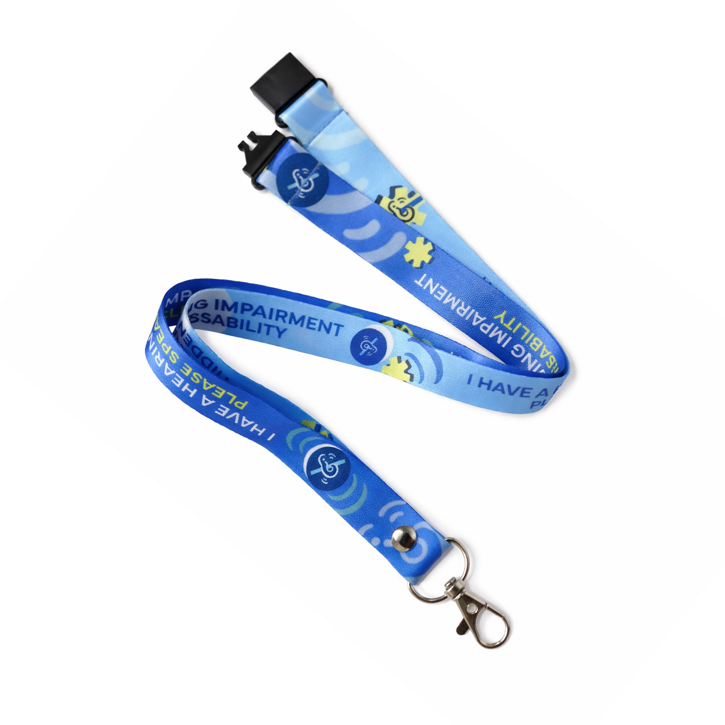 I have a hearing Impairment Lanyard Key tag set neck strap Safety breakaway clip