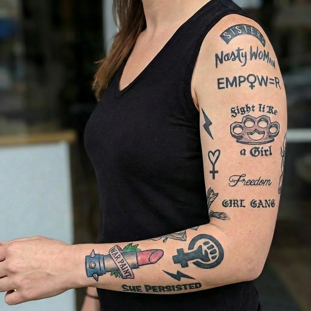 14X Feminist Temporary Tattoo Nasty woman empower girl gang power