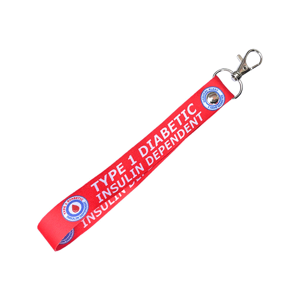 Set of Type 1 Diabetic elastic Wrist band wristband / Key tag gift diabetes insulin dependent