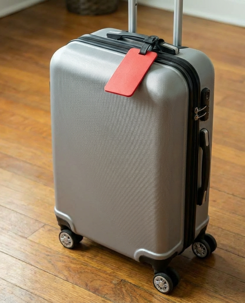 Red Cross Luggage Tag – Medical Travel ID Suitcase Tag for Emergency Identification