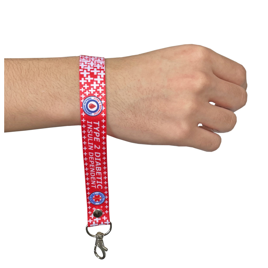 Set of Type 2 Diabetic elastic Wrist band wristband / Key tag gift diabetes