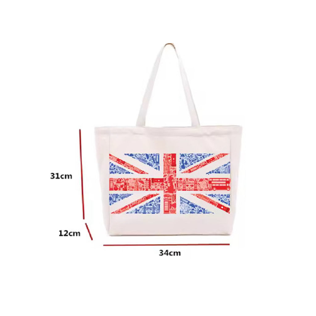 UK Flag Cotton Tote ECO canvas gift United Kingdom symbols union jack