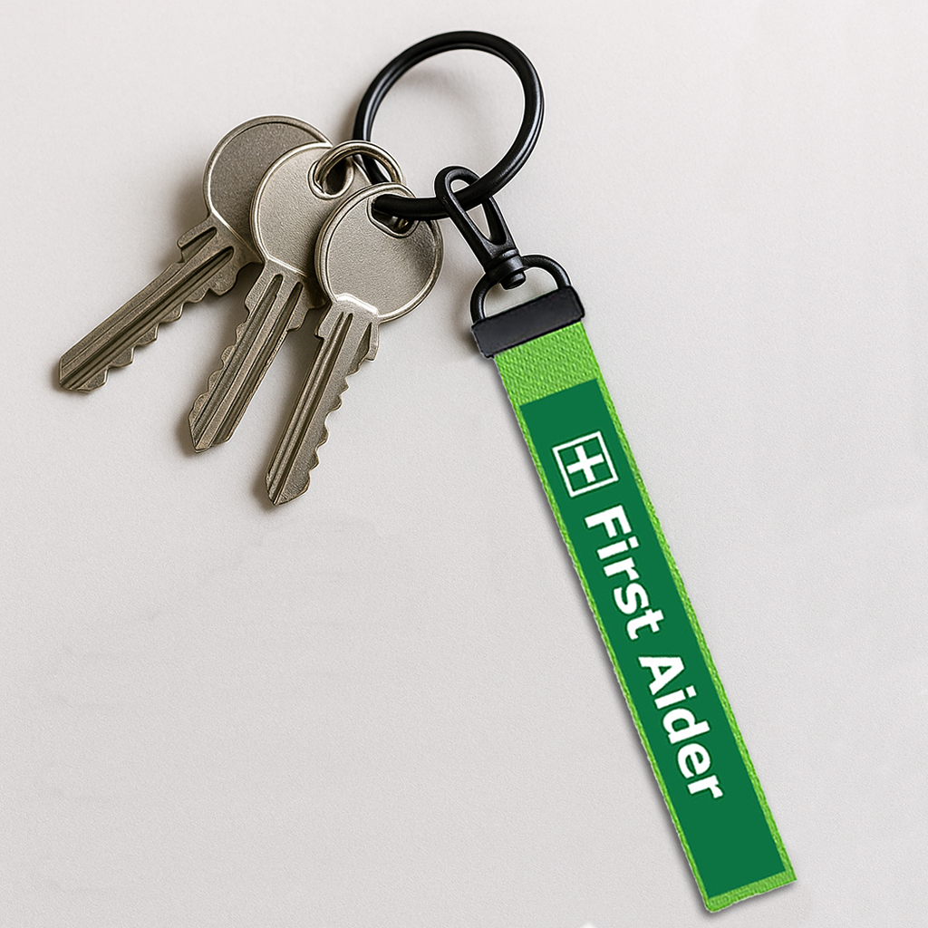 First aider Key Chain Keyring Luggage Tag Zipper Pull Bag medical aid alert