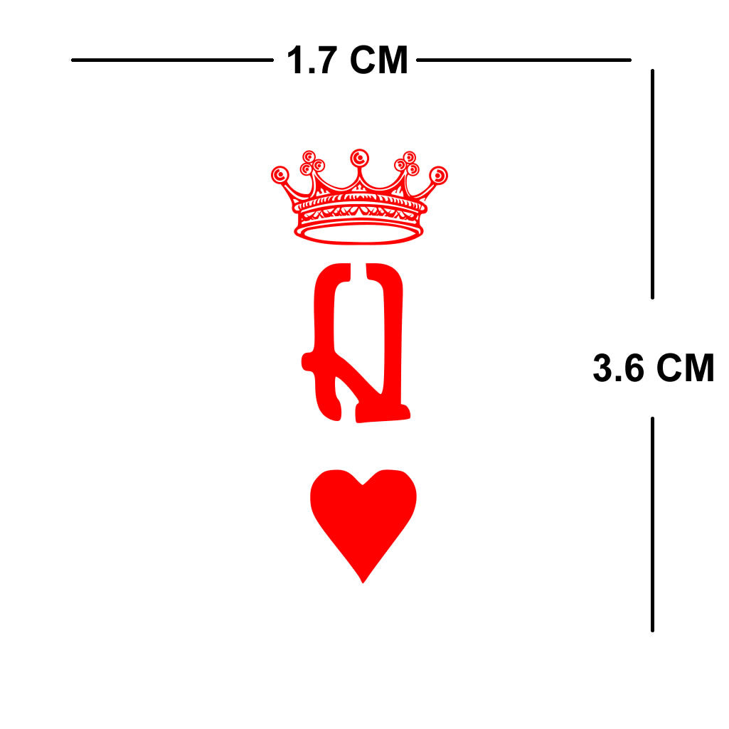 King Queen Temporary Tattoo neck face hand body art mini finger tats of hearts spades