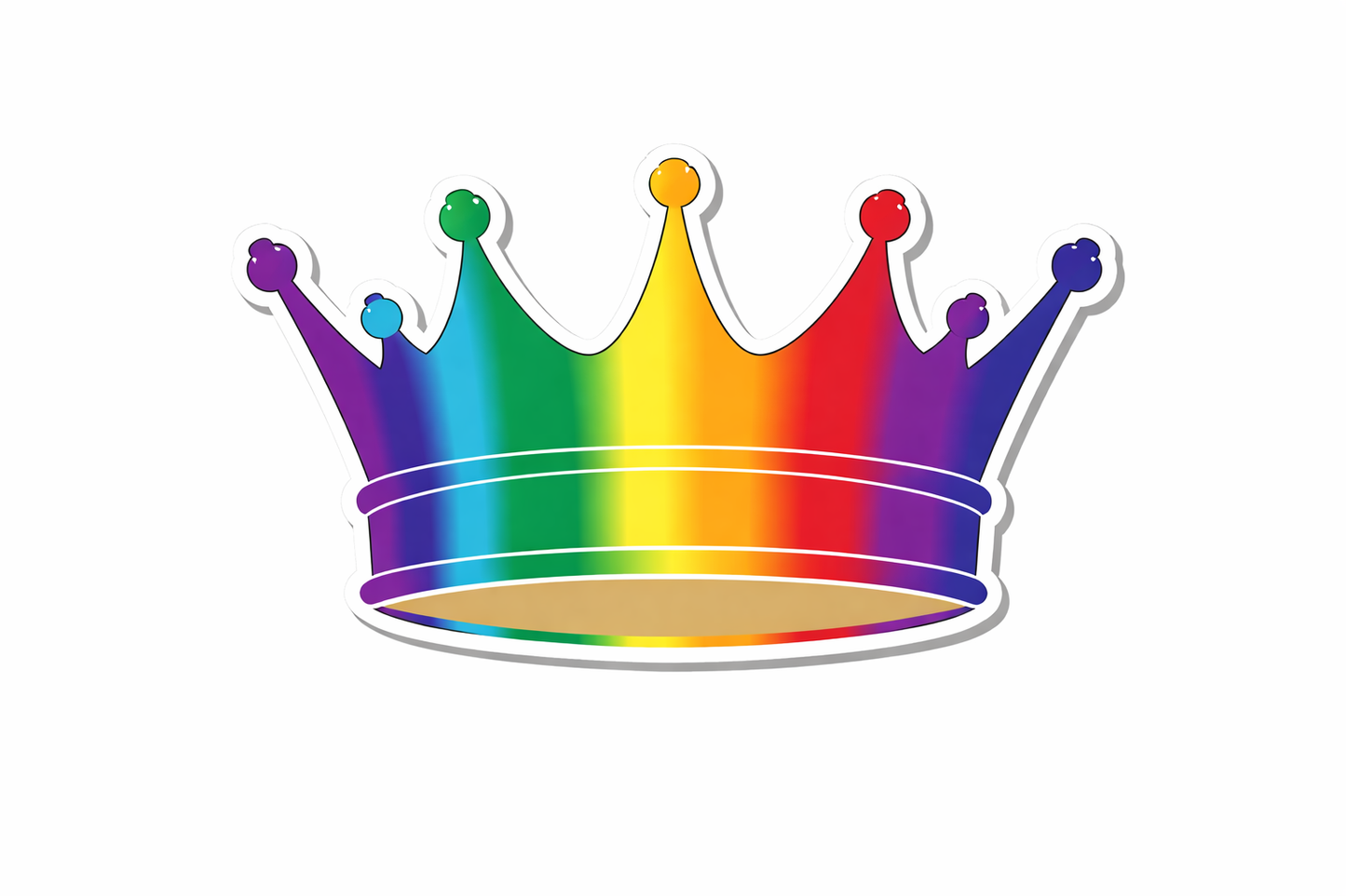 4 PACK LGBT Rainbow Crown waterproof Matte vinyl sticker paper LGBTQ gay Pride
