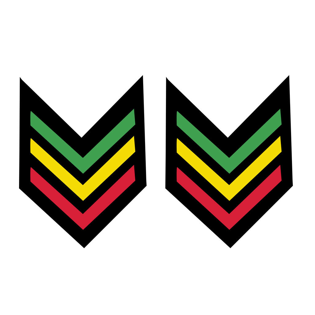 2 X Rasta army stripes Iron on Transfer for fabric Chevron Military one love