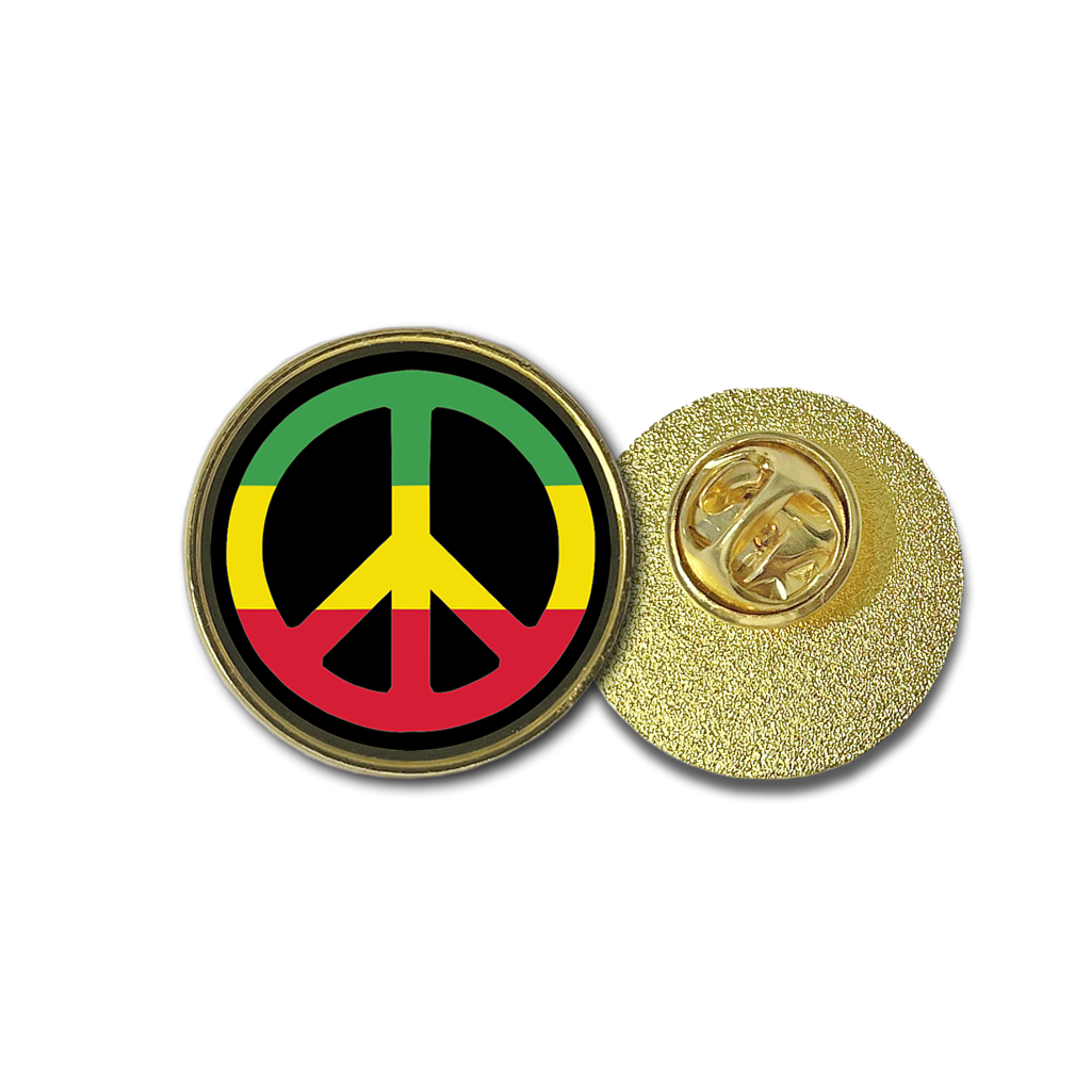 Peace Sign Metal pins badge Rasta flag Pin Jamaica One Love