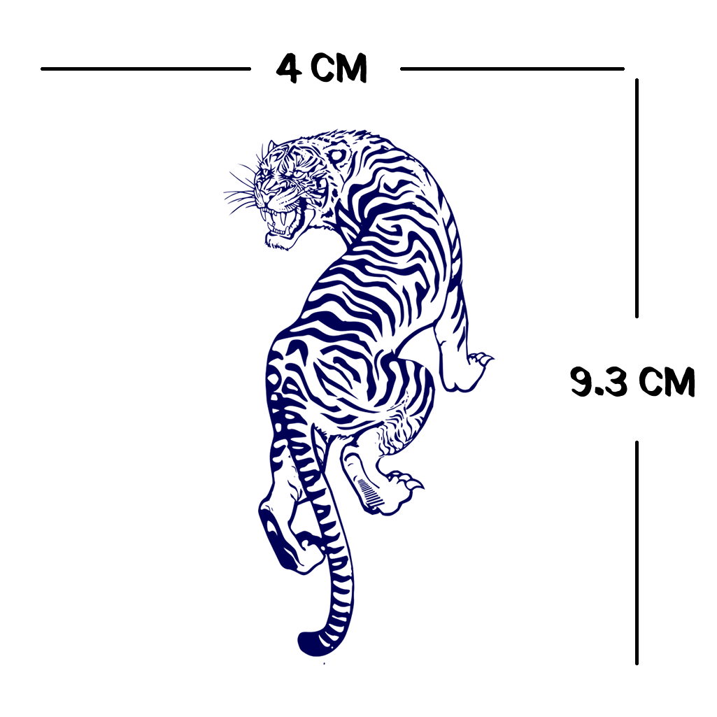 Tiger Semi Permanent Tattoo Waterproof Lasts 1 - 2 weeks Cross Symbol big cat