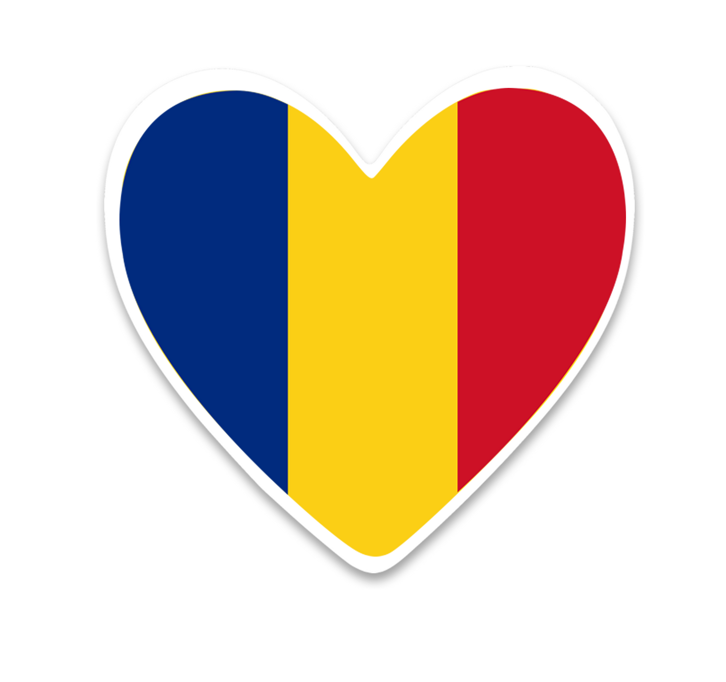 4 PACK Romania Flag heart waterproof Matte vinyl sticker paper Romanian Team