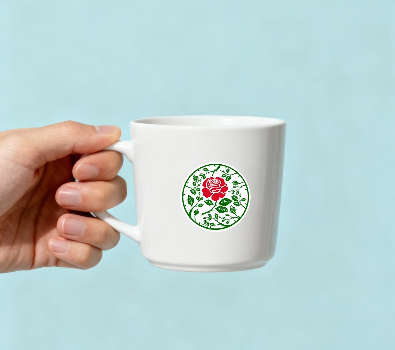 England Rose Design Waterproof Vinyl Matte Sticker Label, 4 Pack
