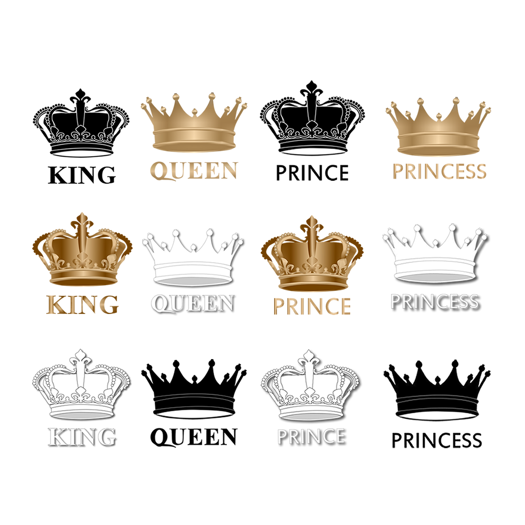 DIY The Royals - King, Queen, Prince, Princess Crown Iron on Screen Print Transfers for Fabric Machine Washable patch (Copy)