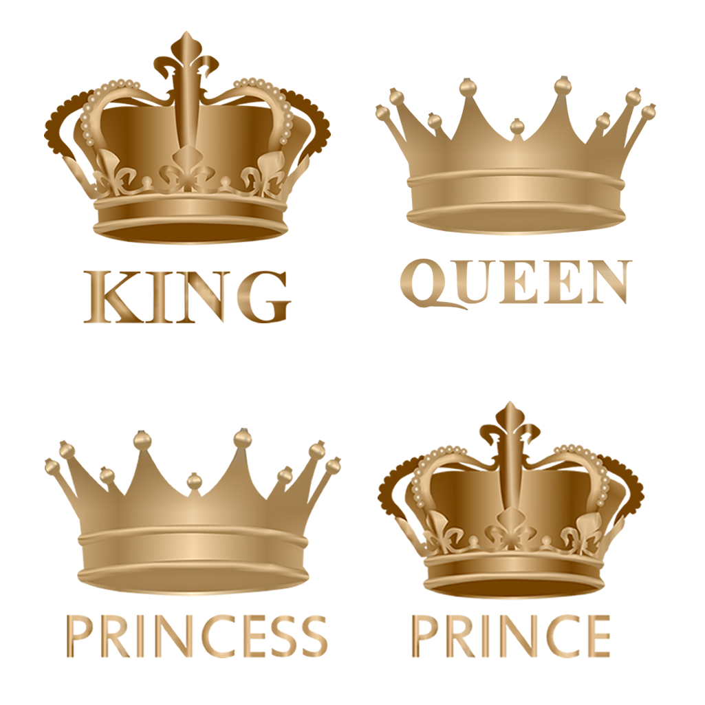 DIY The Royals - King, Queen, Prince, Princess Crown Iron on Screen Print Transfers for Fabric Machine Washable patch