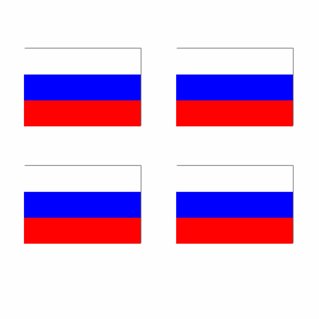Set of 4 x Russia Flag Iron on Screen Print Transfers for Fabrics Russian