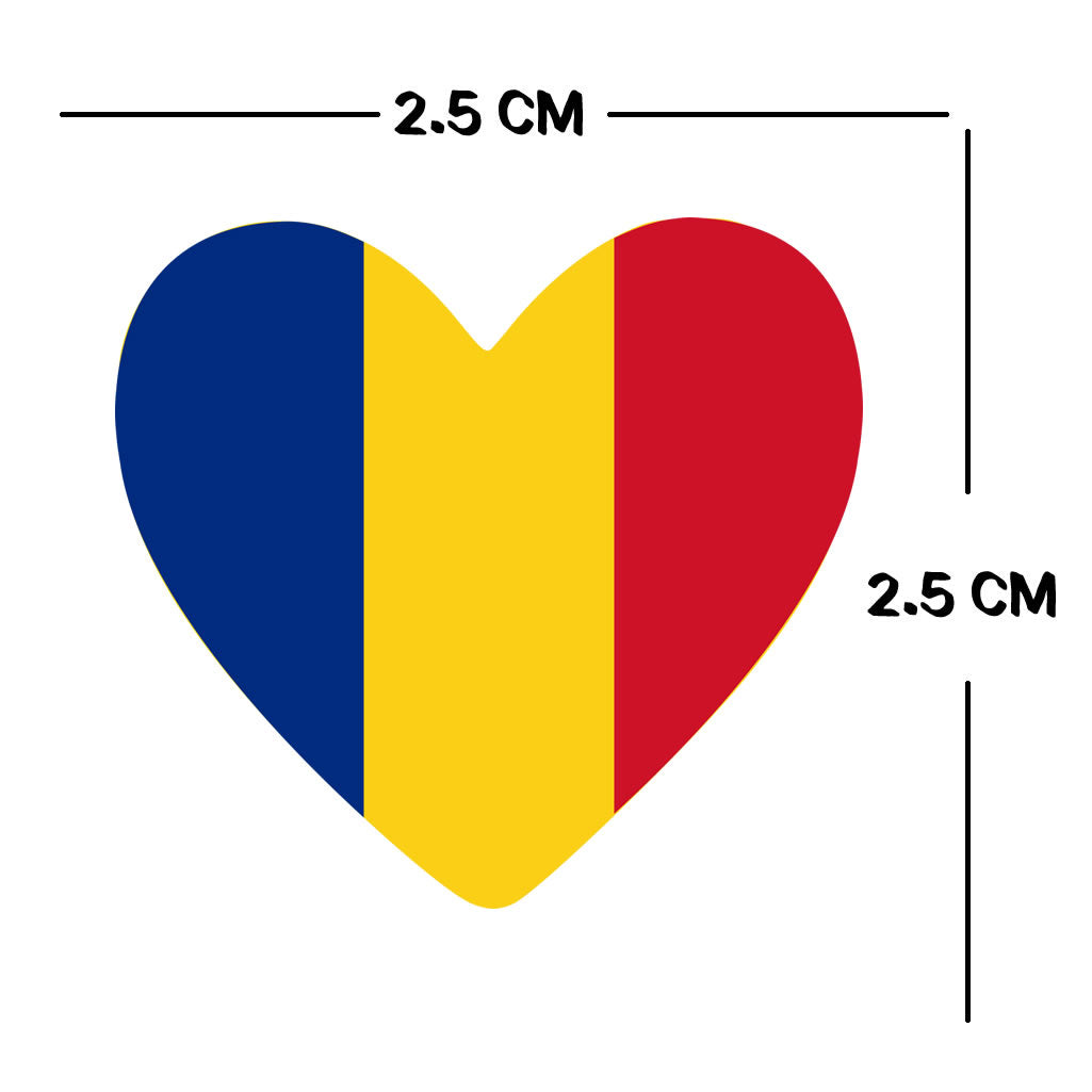4 X Romania flag Heart Iron on transfer