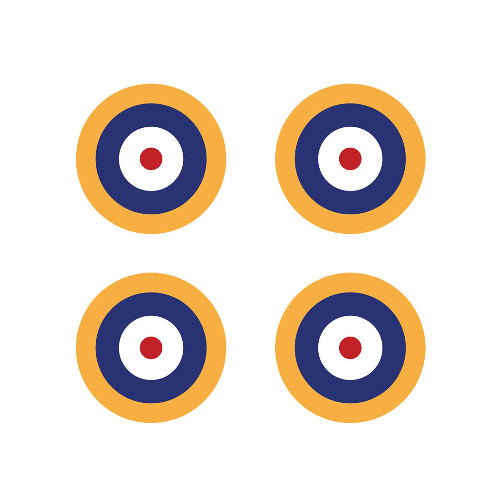4 x Royal Air Force roundels IRON ON screen print transfer for fabrics