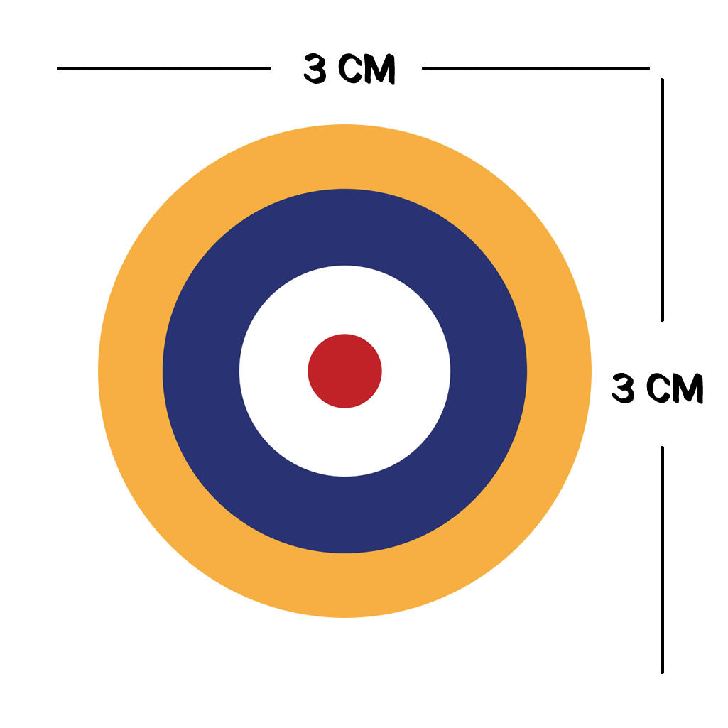 4 x Royal Air Force roundels IRON ON screen print transfer for fabrics