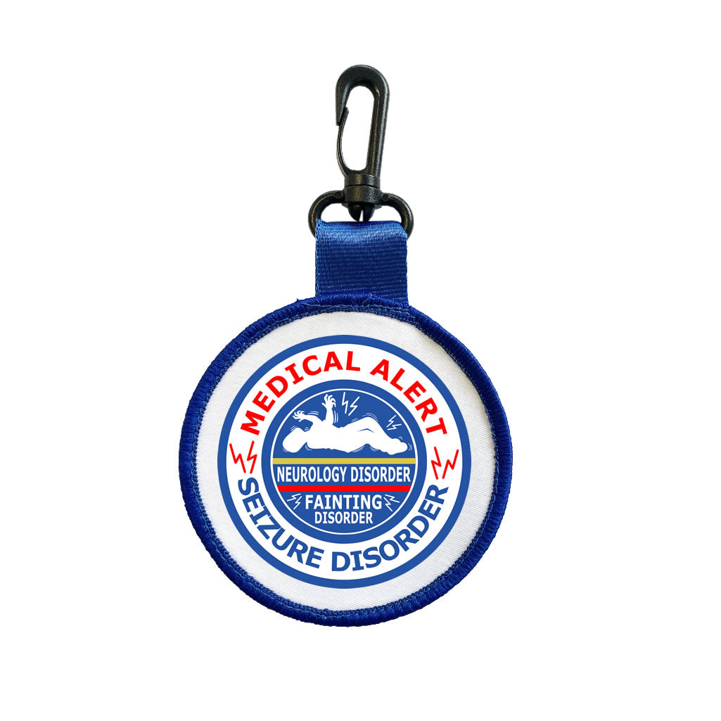 Medical Alert Seizure Disorder Luggage Tag Pull Bag Key Ring Keyring fainting Neurology